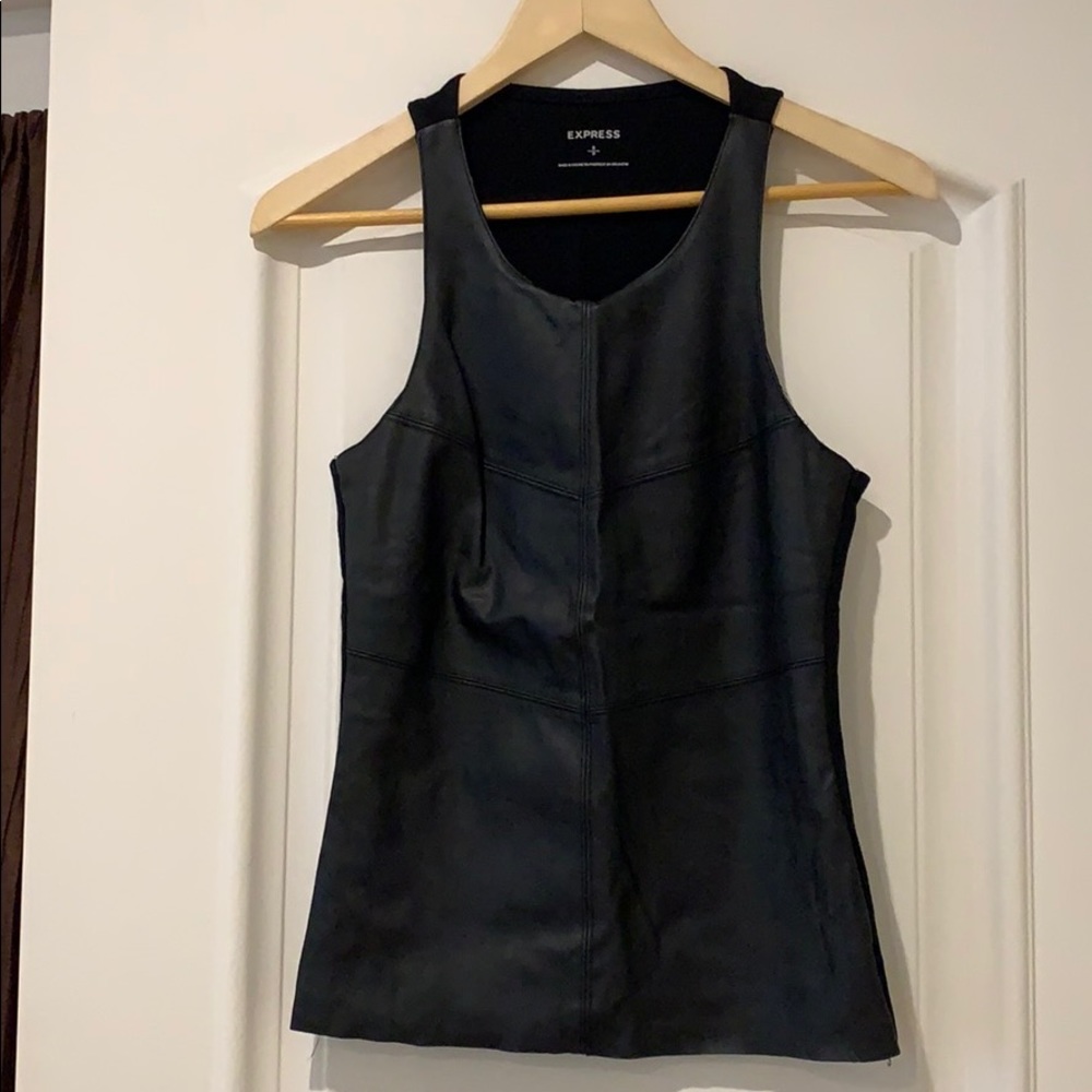 Express Faux Leather Top- Size S
